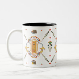ägyptisches Ornamentennahtloses Muster Zweifarbige Tasse