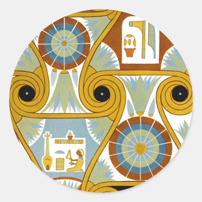Ägyptisches Ornamnet #1 in Emporio Moffa Runder Aufkleber (Vorderseite)