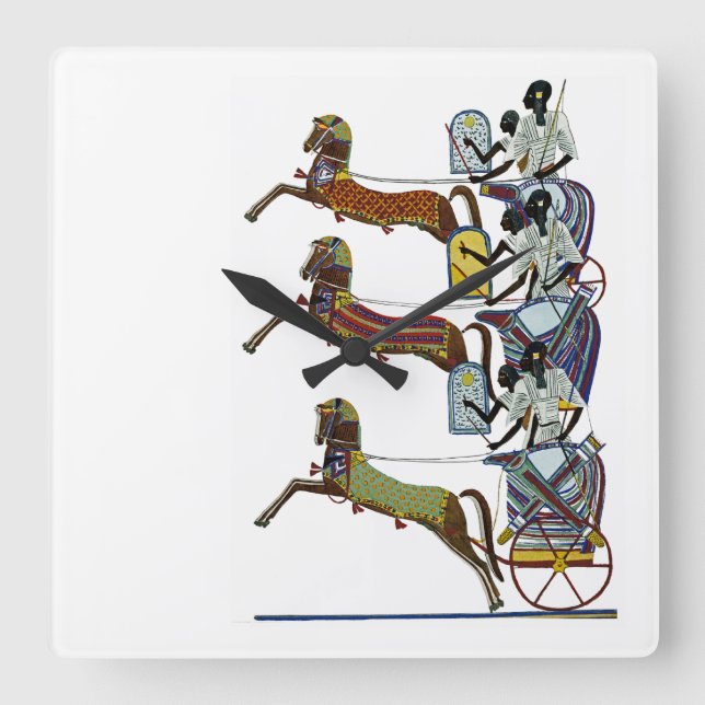 Ägyptisches Ornamnet #2 in Emporio Moffa Quadratische Wanduhr (Vorderseite)