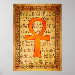 Ägyptisches Poster - Ankh Cross