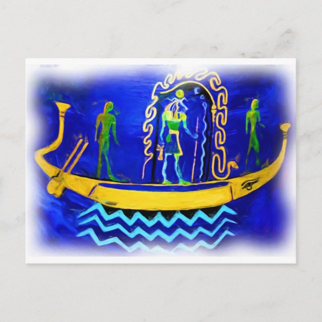 ägyptisches Schiff/Schiff (in Öl 2) Postkarte (Vorderseite)