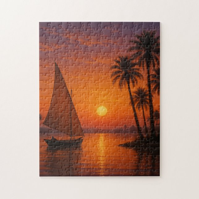 Ägyptisches Sunset Puzzle - Nile River View (Vertikal)