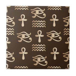 Ägyptisches Symbol Ankh Horus-Auge-Muster Fliese