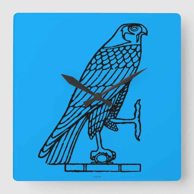 Ägyptisches Symbol: Falcon Quadratische Wanduhr (Vorderseite)