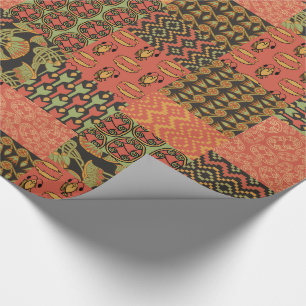 Ägyptisches Tribal-Faux-Patchwork-Geschenkpapier Geschenkpapier