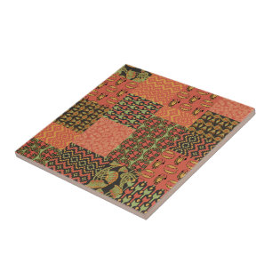 Ägyptisches Tribal-Faux-Patchwork-Keramikfliese Fliese