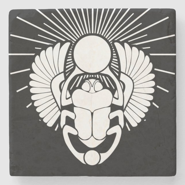 Ägyptisches Winged-Skarabäus-Symbol Steinuntersetzer (Vorderseite)