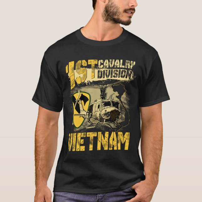 Äh1 Huey 1st Cavalry Division Vietnam Veteran T-Shirt (Vorderseite)