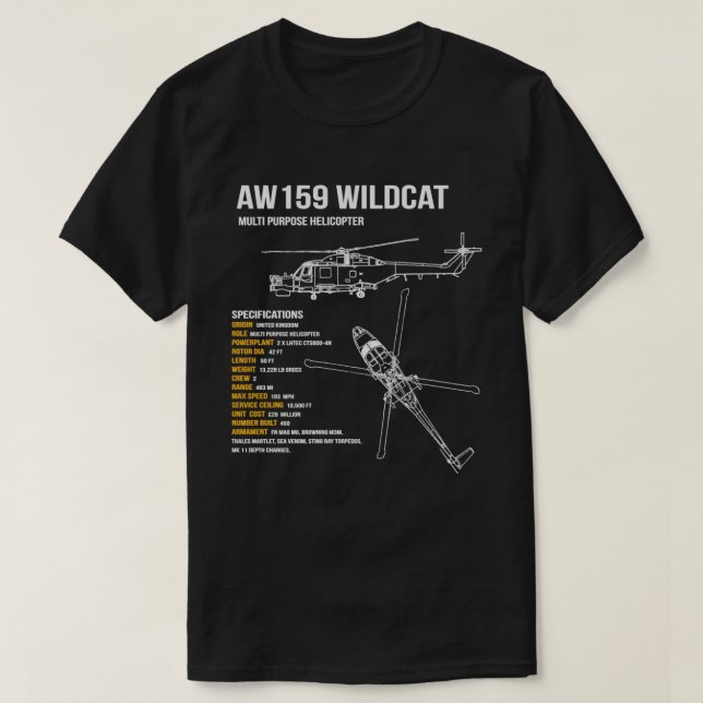 Ah1 Wildcat Helicopter T-Shirt (Design vorne)