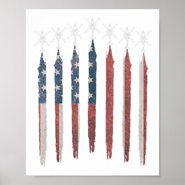 AH64 Apache Helicopter American Flag Apache Squadr Poster (Vorne)