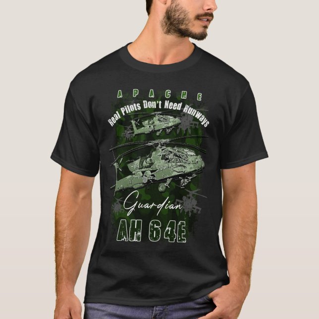 AH64 Apache US Air Force Angriff Hubschrauber mit T-Shirt (Vorderseite)