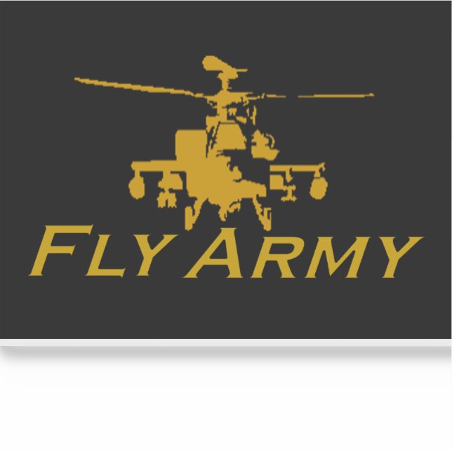 AH64 Apache Vinyl Fly Army Sticker (Vorderseite)