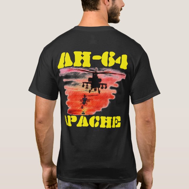AH-64 APACHE ANGRIFFS-CHOPPER T-Shirt (Rückseite)