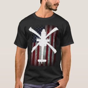 AH 64 Apache Flugzeug Farbe Vintage-Flagge T-Shirt