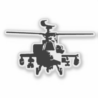 AH-64 Apache Fontal View Sticker