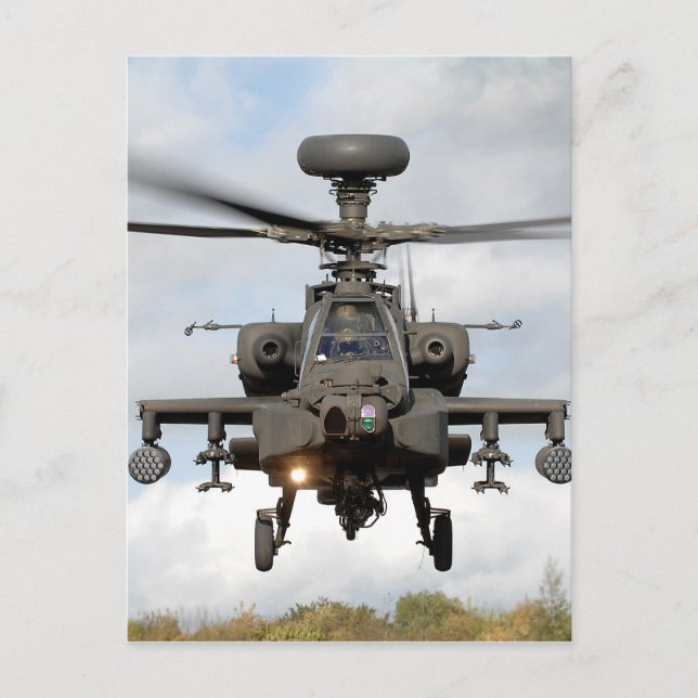 ah 64 Apache-Longbow-Hubschrauber-Militär Postkarte (Vorderseite)