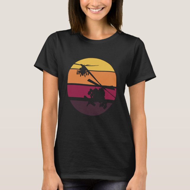 AH 64 Apache Silhouetted by the Sunset T-Shirt (Vorderseite)