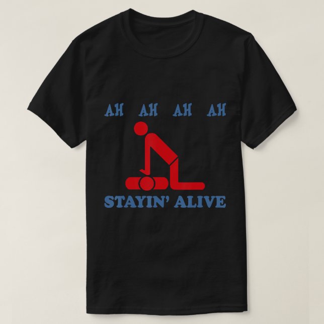 Ah Ah Ah Ah Ah Bleibe Live-CPR-Notfall-T - Shirt (Design vorne)