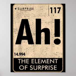 Ah Das Element Der Überraschung Chemie Wissenschaf Poster