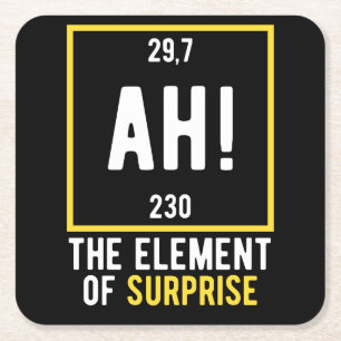 Ah das Element der Überraschung Rechteckiger Pappuntersetzer
