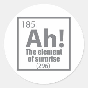 Ah! Das Element von überraschendem Funny Chemistry Runder Aufkleber