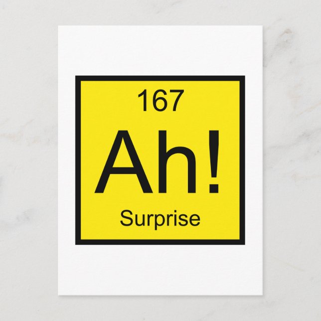 Ah! Element der Überraschung Postkarte (Vorderseite)