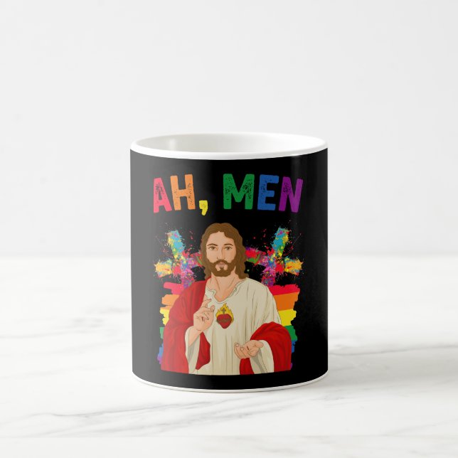 Ah Männer Funny LGBT Gay Pride Jesus Christlich Kaffeetasse (Mittel)