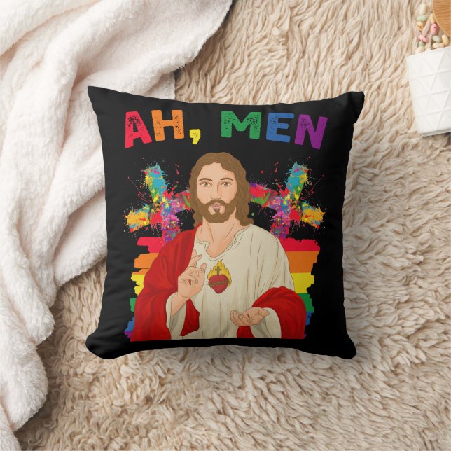 Ah Männer Funny LGBT Gay Pride Jesus Christlich Kissen (Decke)