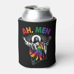 Ah Männer Funny LGBT Gay Pride Jesus Rainbow Flag  Dosenkühler