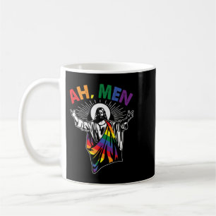 Ah Männer Funny LGBT Gay Pride Jesus Rainbow Flag Kaffeetasse
