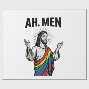 Ah Männer Funny LGBT Gay Pride Jesus Rainbow Geschenkpapier