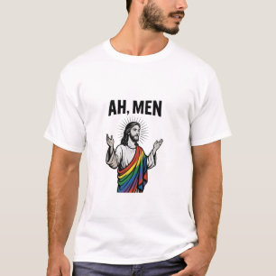 Ah Männer Funny LGBT Gay Pride Jesus Rainbow T-Shirt