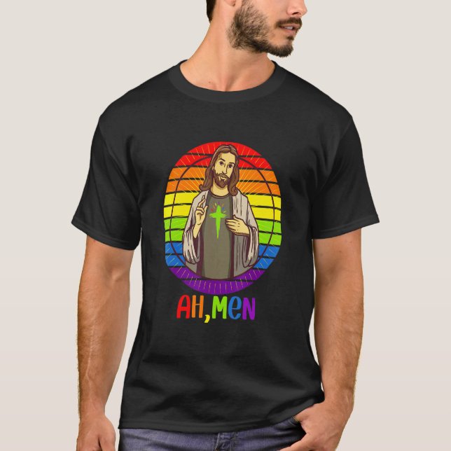 Ah Männer Gay Pride Regenbogenflagge Lgbtq Stuff J T-Shirt (Vorderseite)