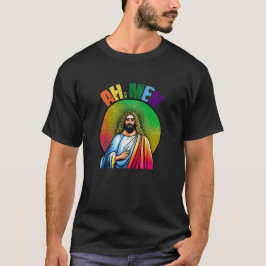 Ah, Männer Jesus Christ LGBTQ Regenbogenfarben Chr T-Shirt