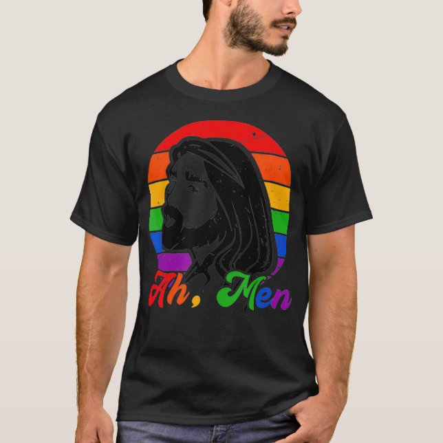Ah Männer Jesus Christus Gay Christlichen lustigen T-Shirt (Vorderseite)
