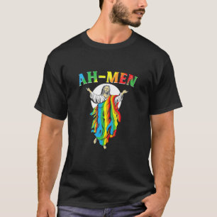 Ah Männer Jesus LGBT Gay Pride Jesus Regenbogenfla T-Shirt