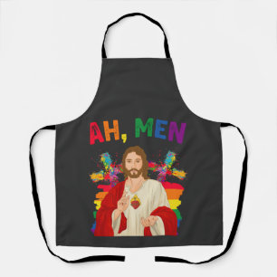Ah Männer Lustige LGBT Gay Pride Jesus Christlich Schürze