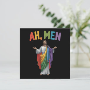 Ah Männer lustige LGBT Gay Pride Jesus Regenbogenf Einladung