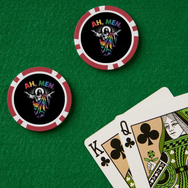 Ah Männer Lustiger LGBT Gay Pride Pokerchips (Pokertisch (doppelt))