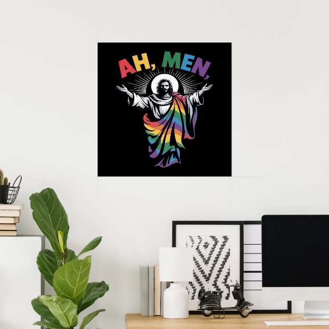 Ah Männer Lustiger LGBT Gay Pride Poster (Heimbüro)