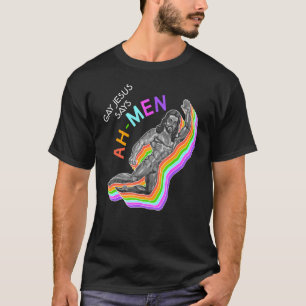 Ah Männer Rainbow Gay Jesus Christliche LGBt-Flagg T-Shirt