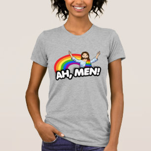 Ah Männer - Regenbogen Jesus T-Shirt
