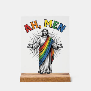 Ah Männer Regenbogen Religiös Vintage Acrylschild