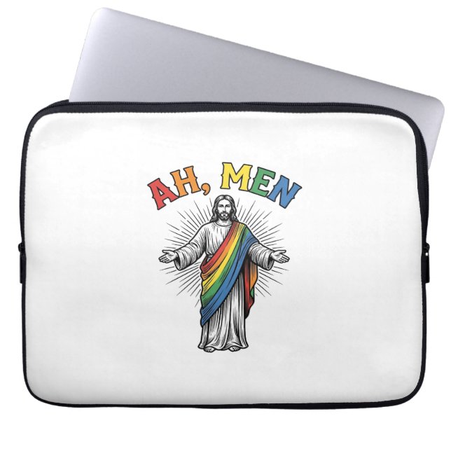 Ah Männer Regenbogen Religiös Vintage Laptopschutzhülle (Vorderseite)