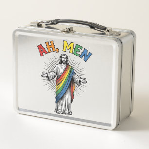 Ah Männer Regenbogen Religiös Vintage Metall Brotdose