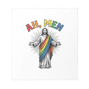 Ah Männer Regenbogen Religiös Vintage Notizblock