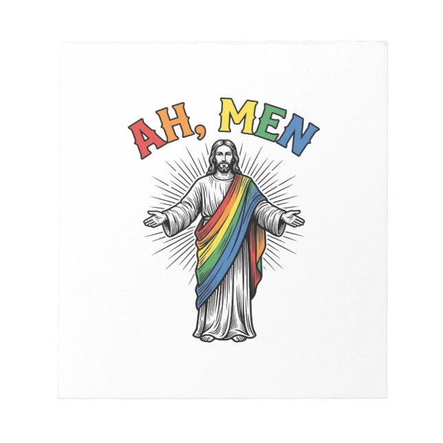 Ah Männer Regenbogen Religiös Vintage Notizblock (Vorderseite)