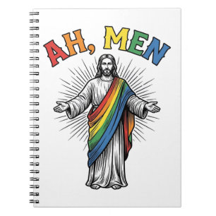 Ah Männer Regenbogen Religiös Vintage Notizblock