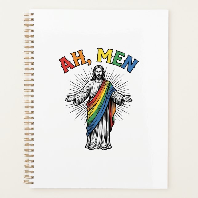 Ah Männer Regenbogen Religiös Vintage Planer (Vorderseite)