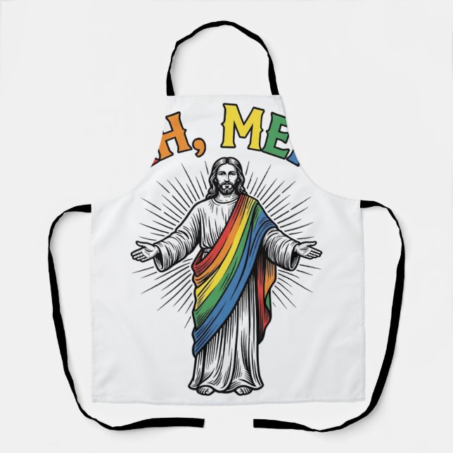 Ah Männer Regenbogen Religiös Vintage Schürze (Vorderseite)